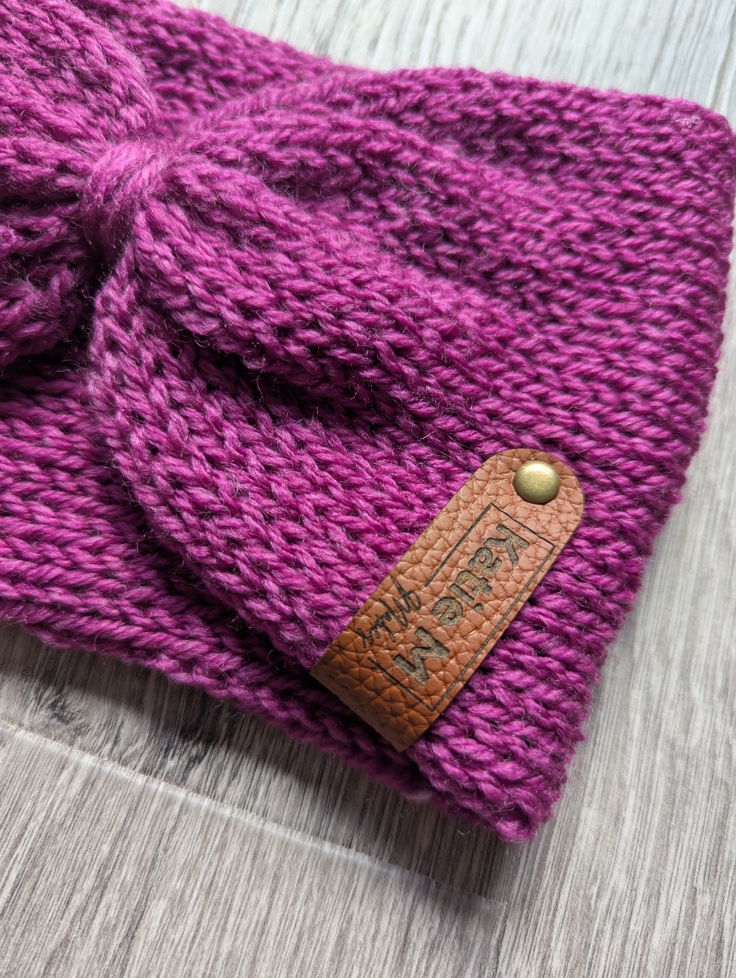 Knitted Fuchsia Pink Headband