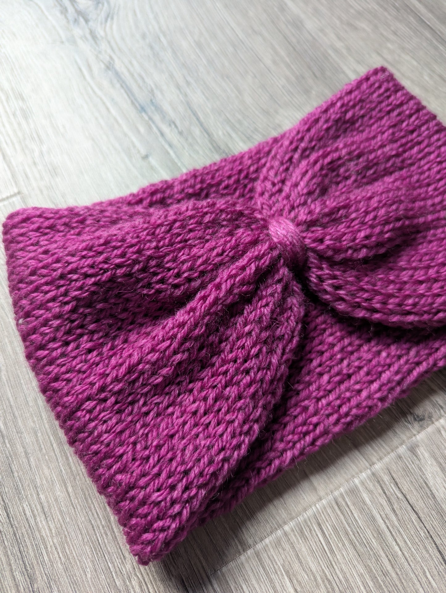 Knitted Fuchsia Pink Headband
