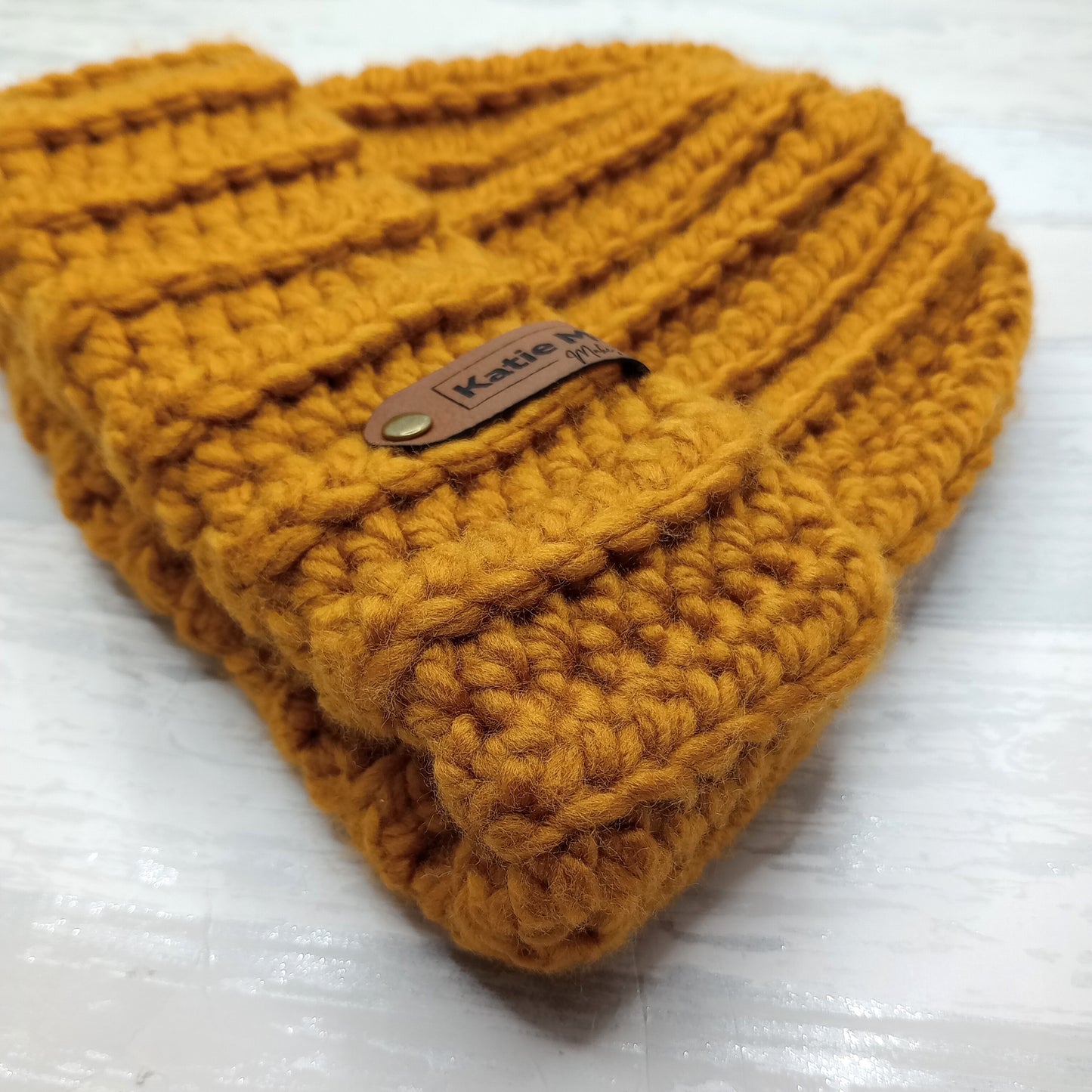 Chunky Mustard Ribbed Cap