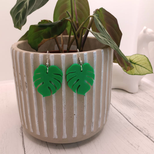 3D Printed Monstera Earrings