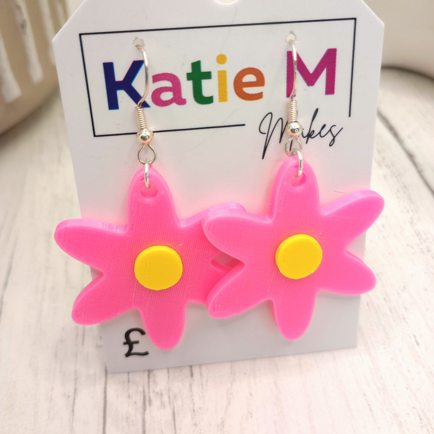 3D Printed Daisy Earrings - various colours available