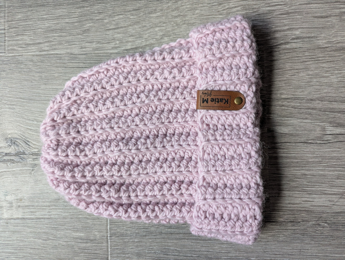 Alpaca Baby Pink Ribbed Beanie