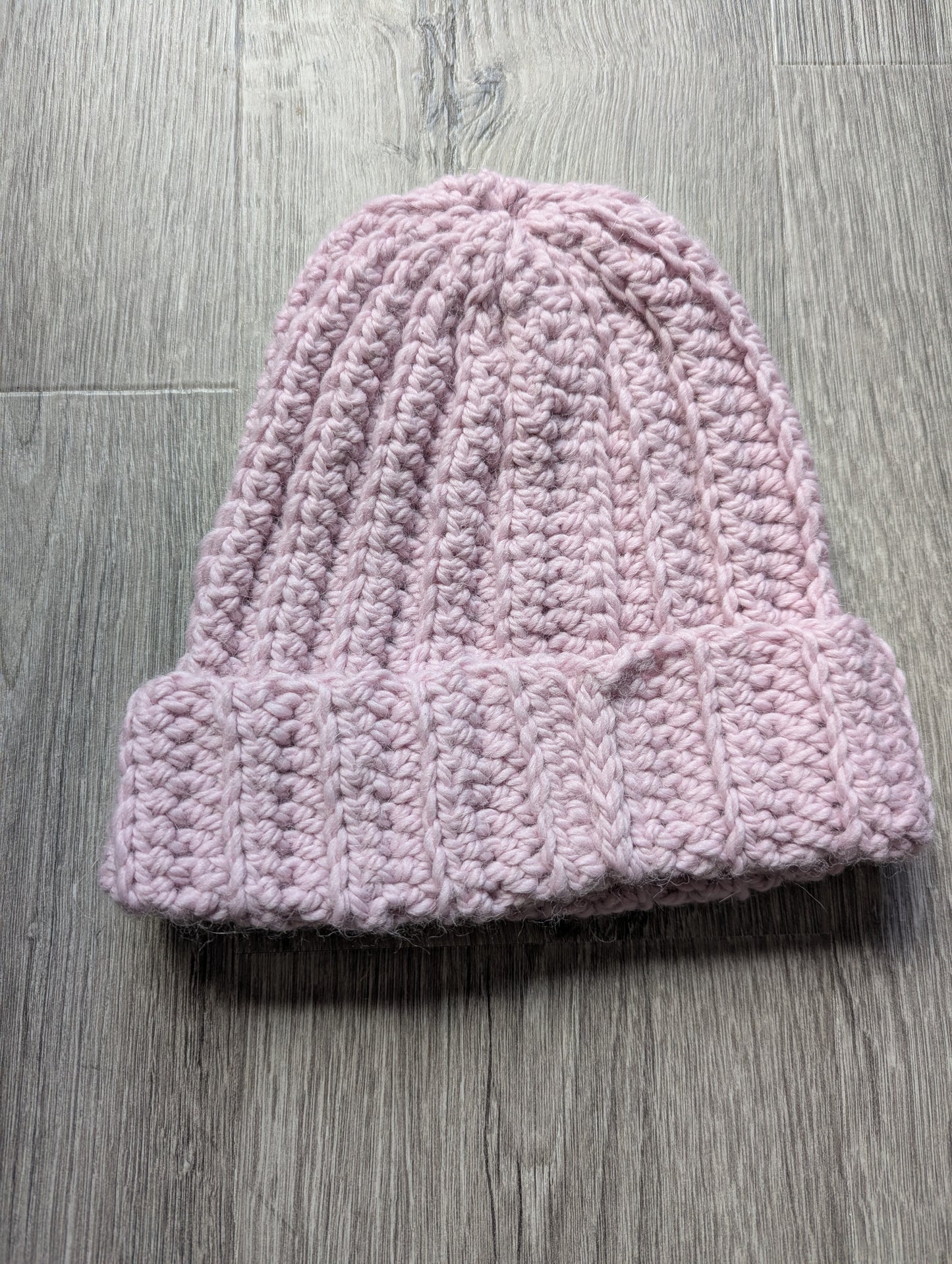 Alpaca Baby Pink Ribbed Beanie