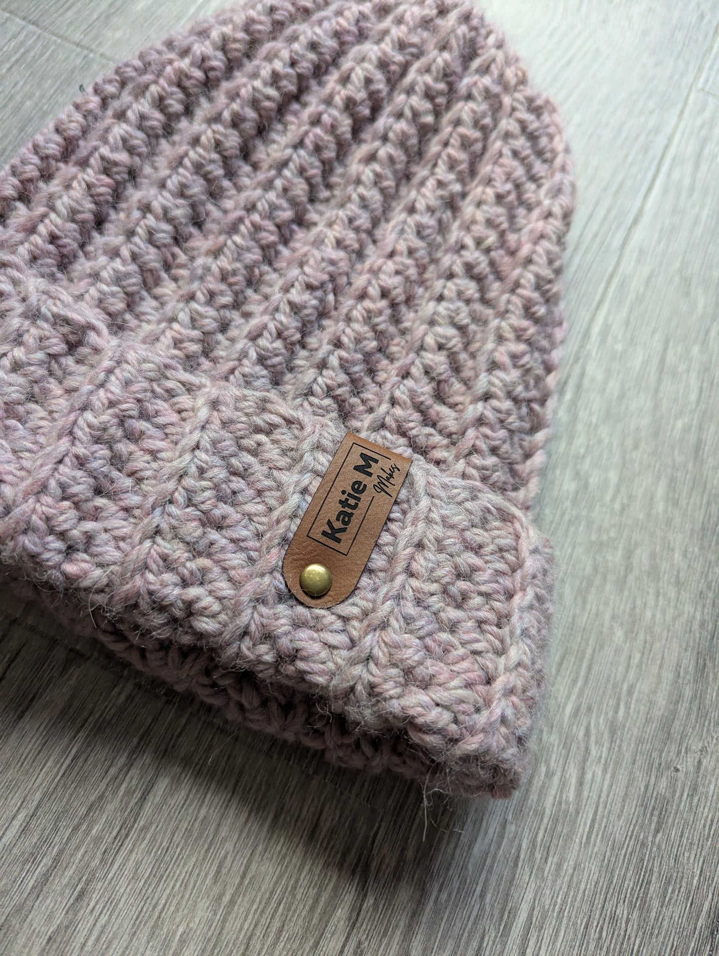 Alpaca Dusty Pink Ribbed Beanie