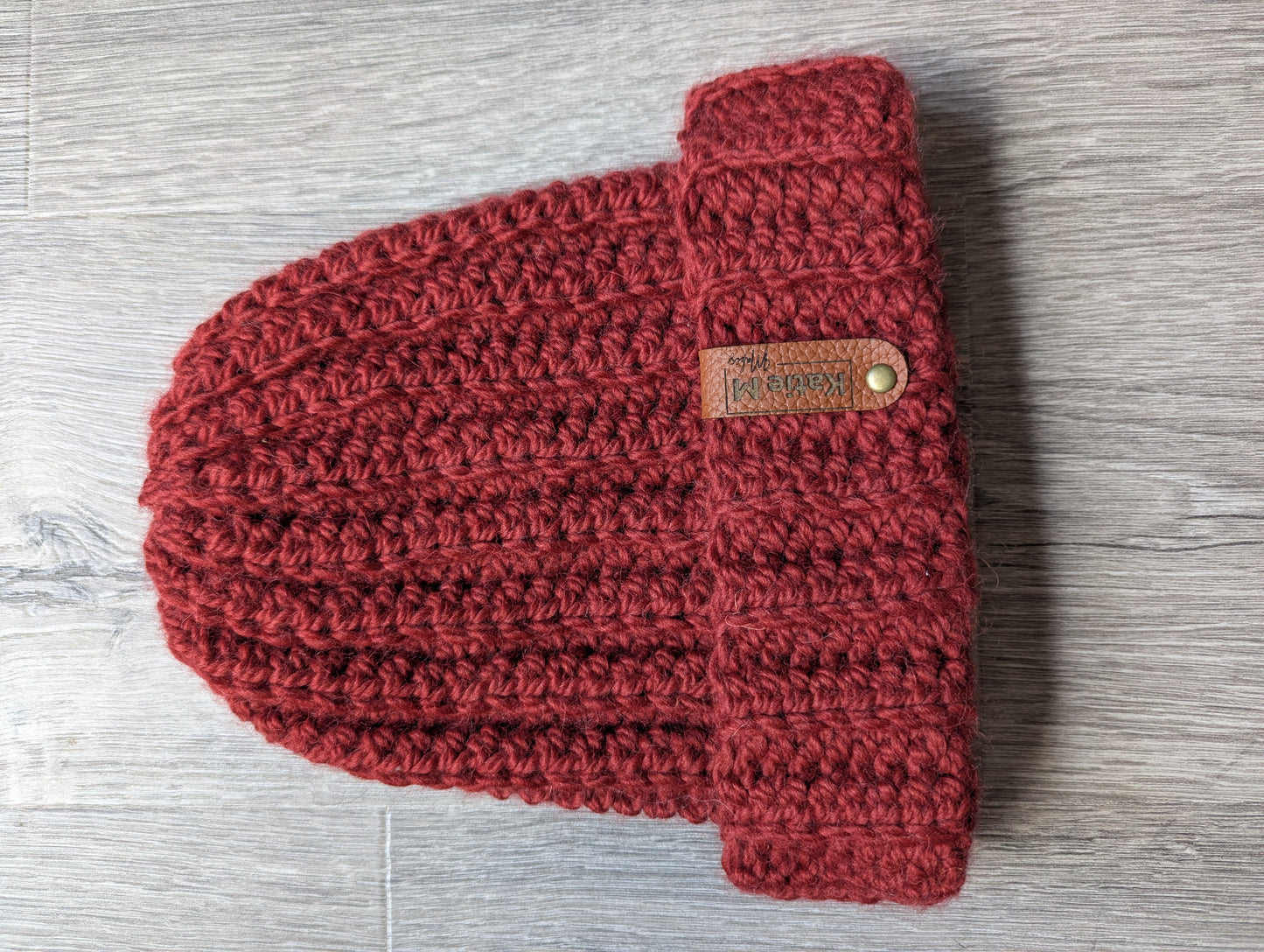 Alpaca Deep Red Ribbed Beanie