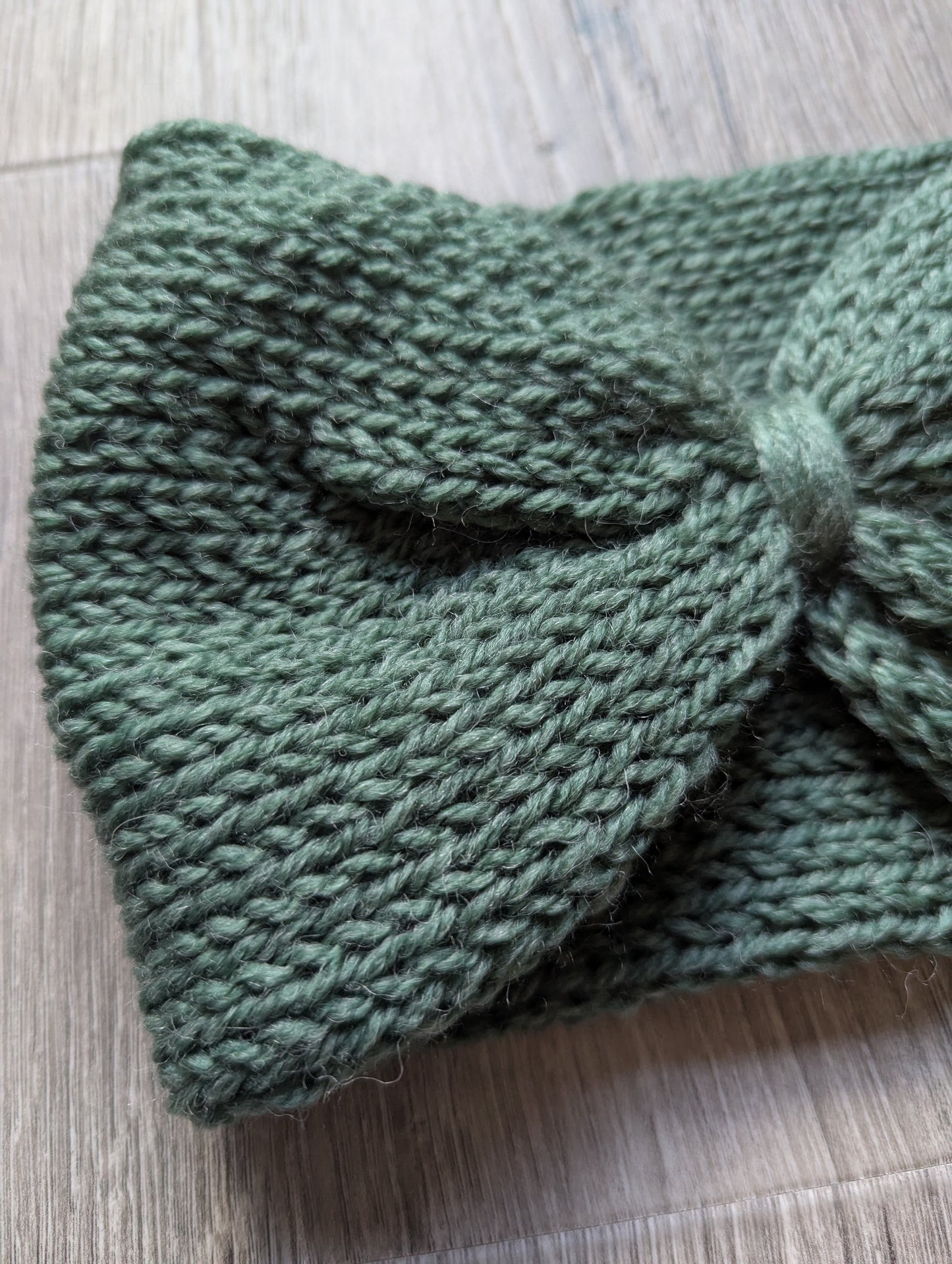 Knitted Deep Sage Headband