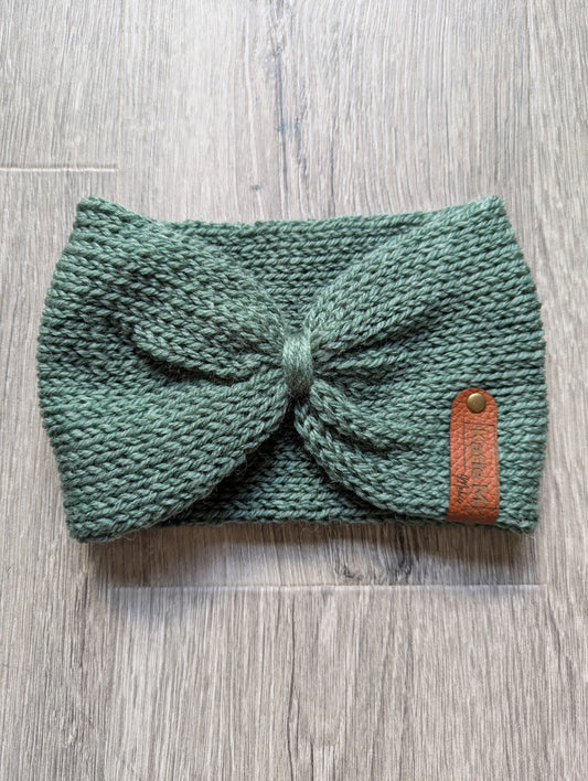 Knitted Deep Sage Headband