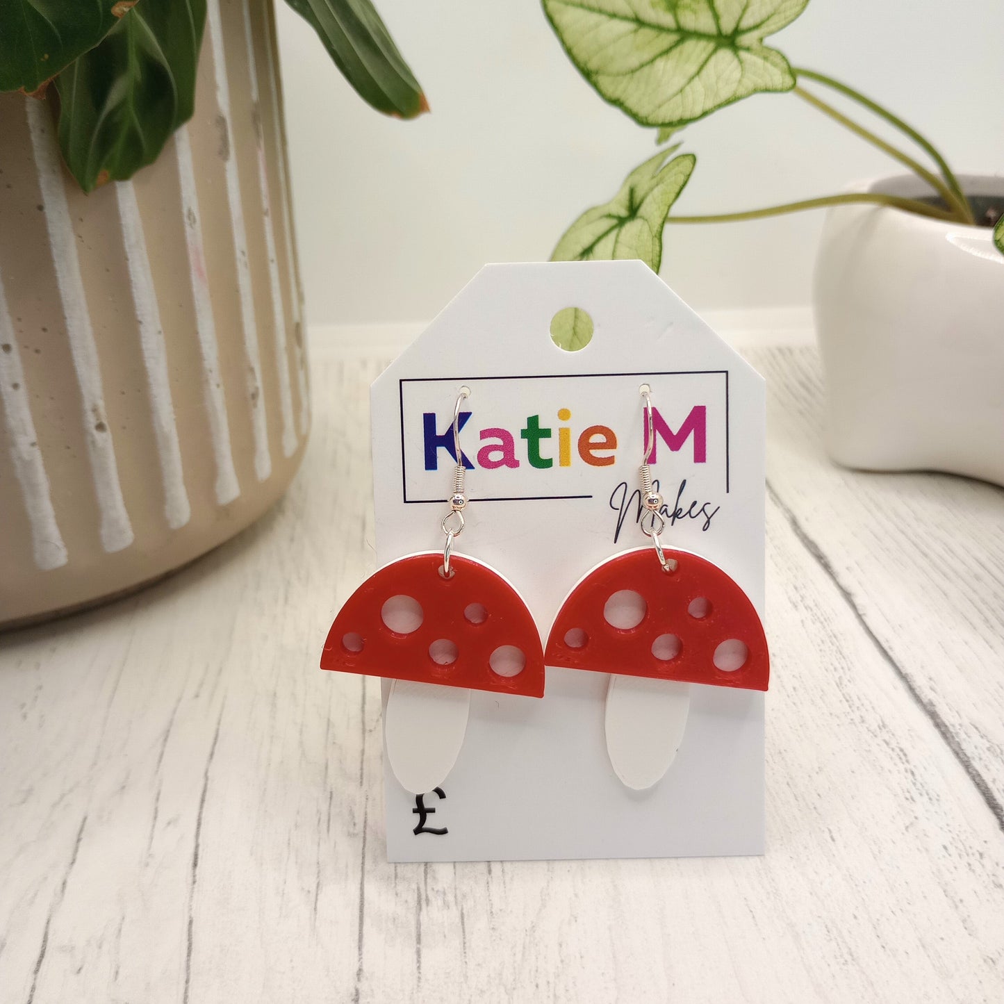 3D Printed Toadstool Earrings