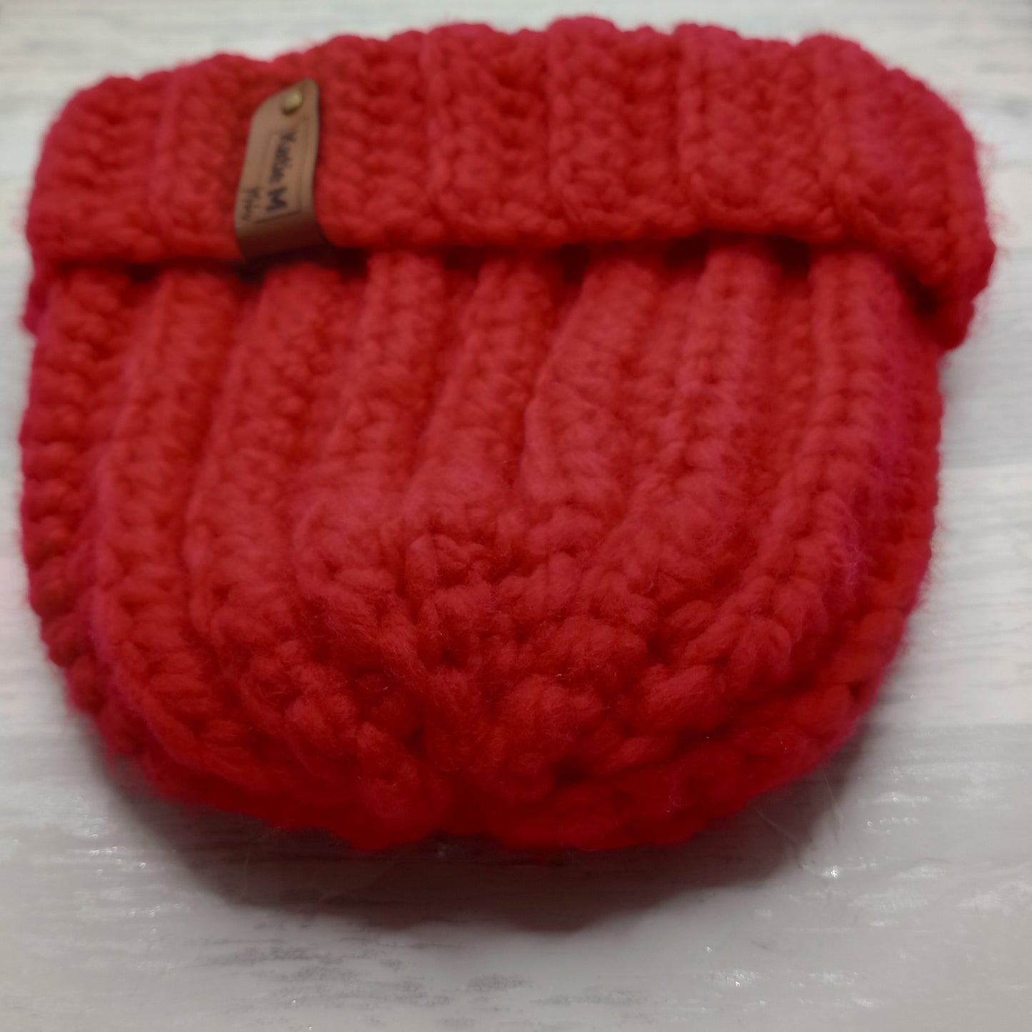 Chunky Red Ribbed Cap