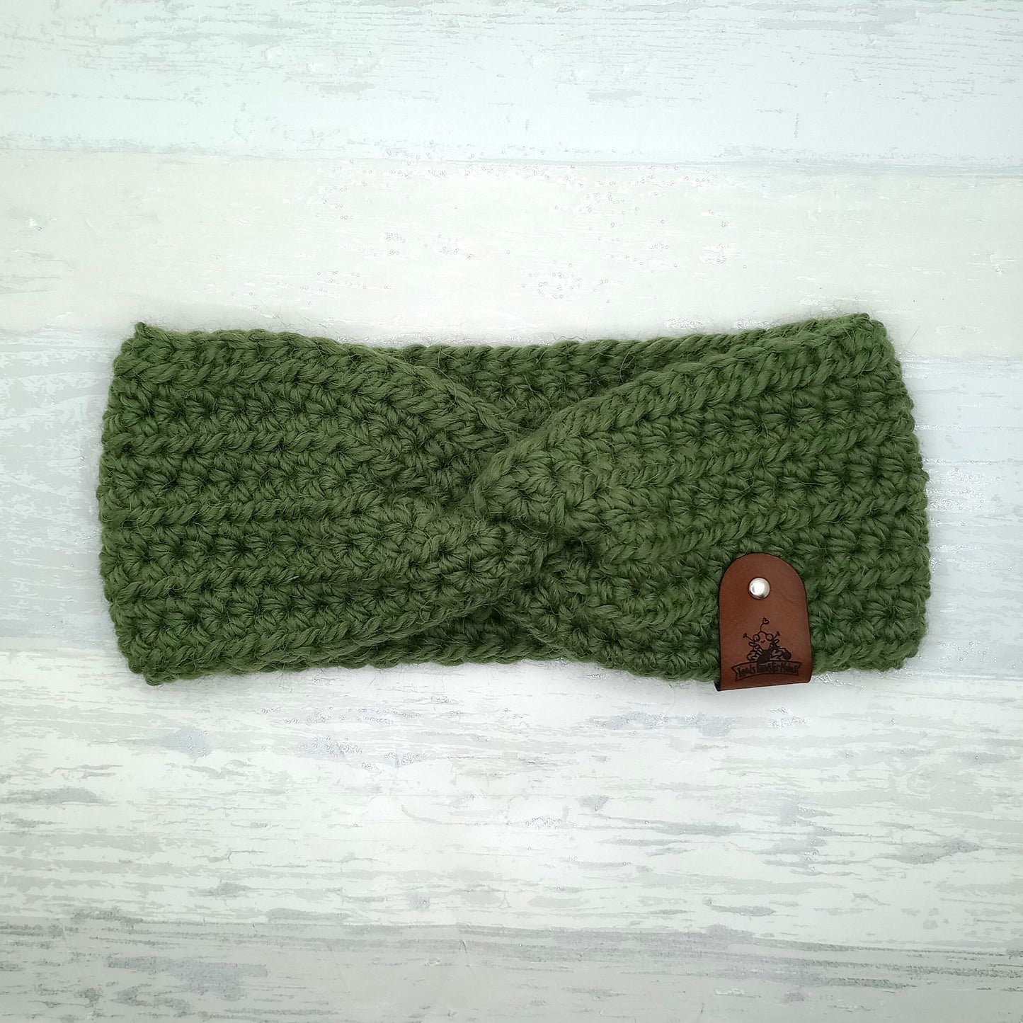 Adult Alpaca Green Twisted Headband