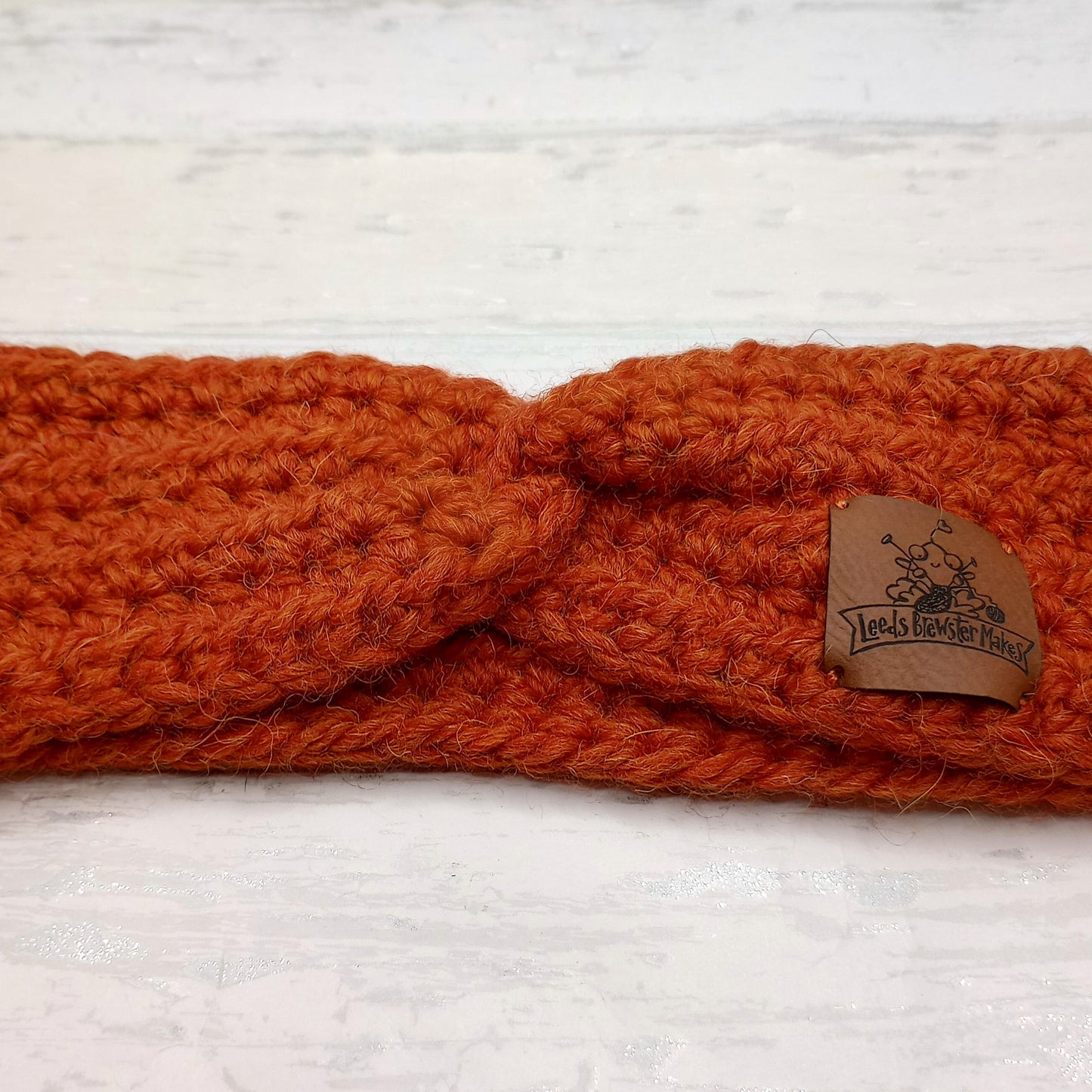 Children's Burnt Orange Alpaca Twisted Headband