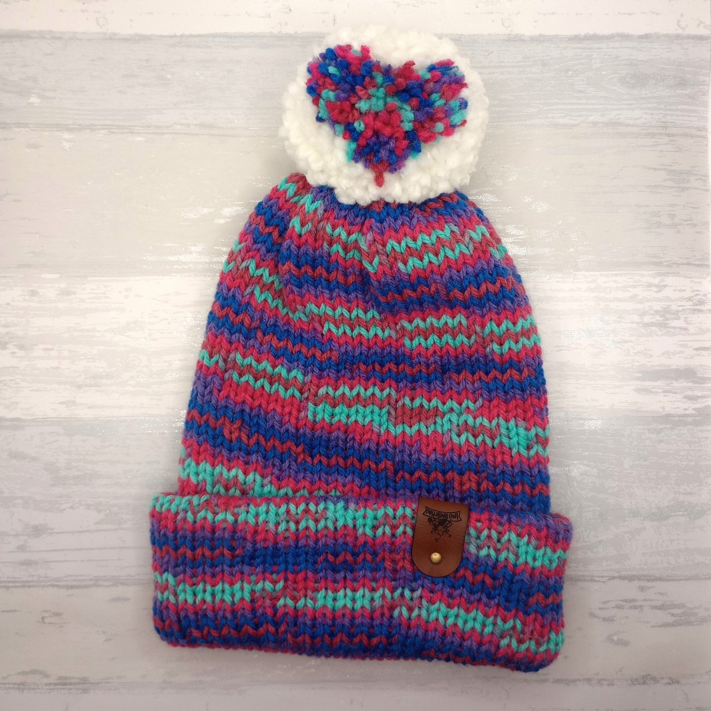 Limited Edition Knitted Purple Speckled Pompom Beanie