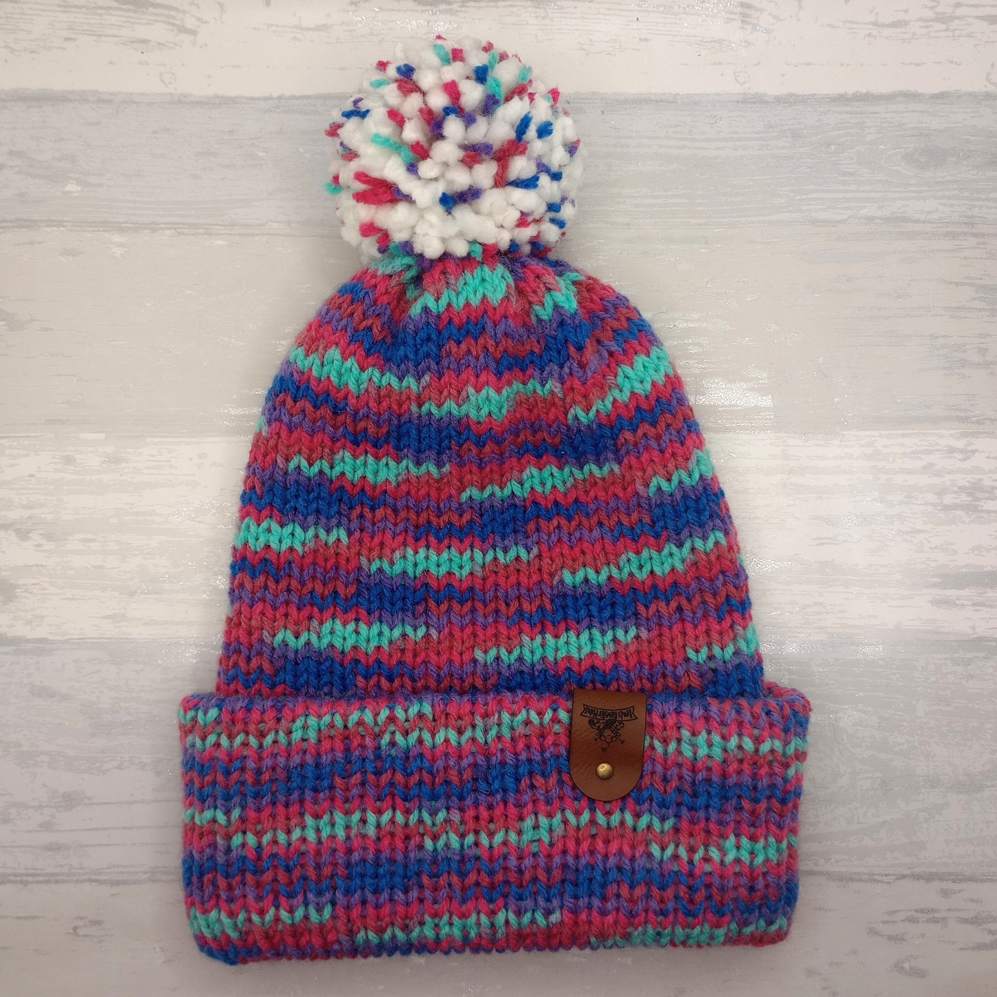 Limited Edition Knitted Purple Speckled Pompom Beanie