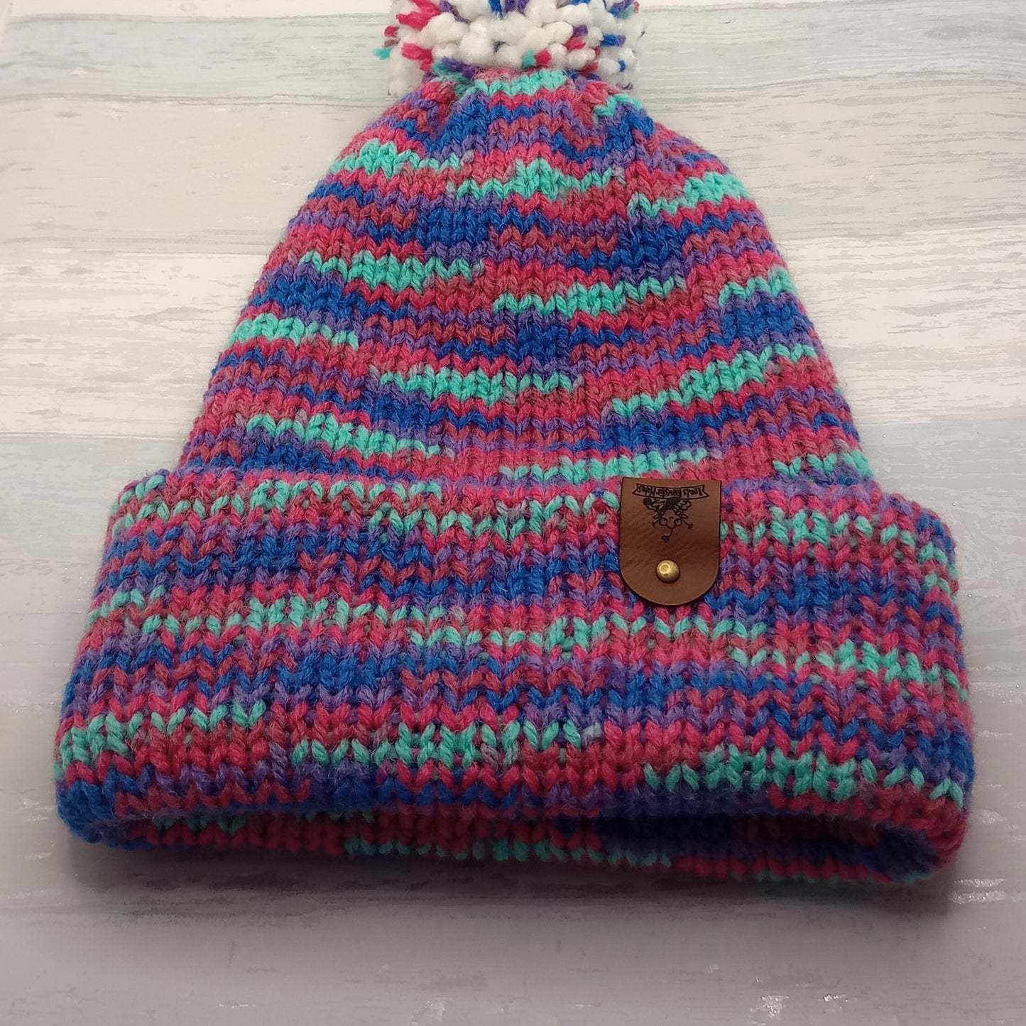 Limited Edition Knitted Purple Speckled Pompom Beanie