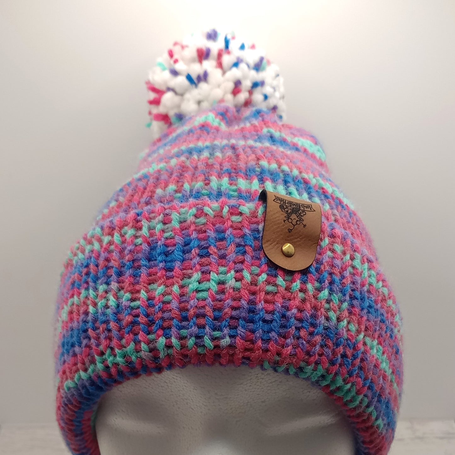 Limited Edition Knitted Purple Speckled Pompom Beanie