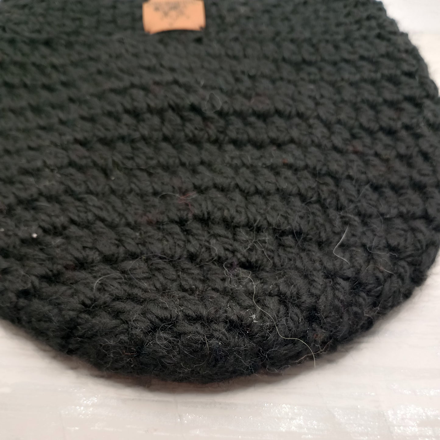 Small Adult/Child's Alpaca Black Beanie